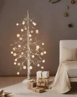 Udendørs dekoration LED HOLAR Juletræ 122 cm Hvid