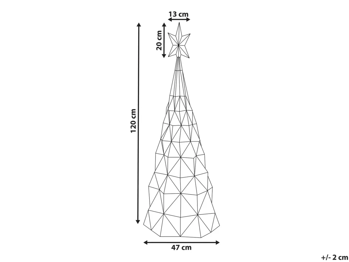 Udendørs dekoration LED ICELAND Juletræ 120 cm Multifarvet