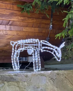 Udendørs dekoration LED KRISTNES Animeret rådyr 53 cm Hvid