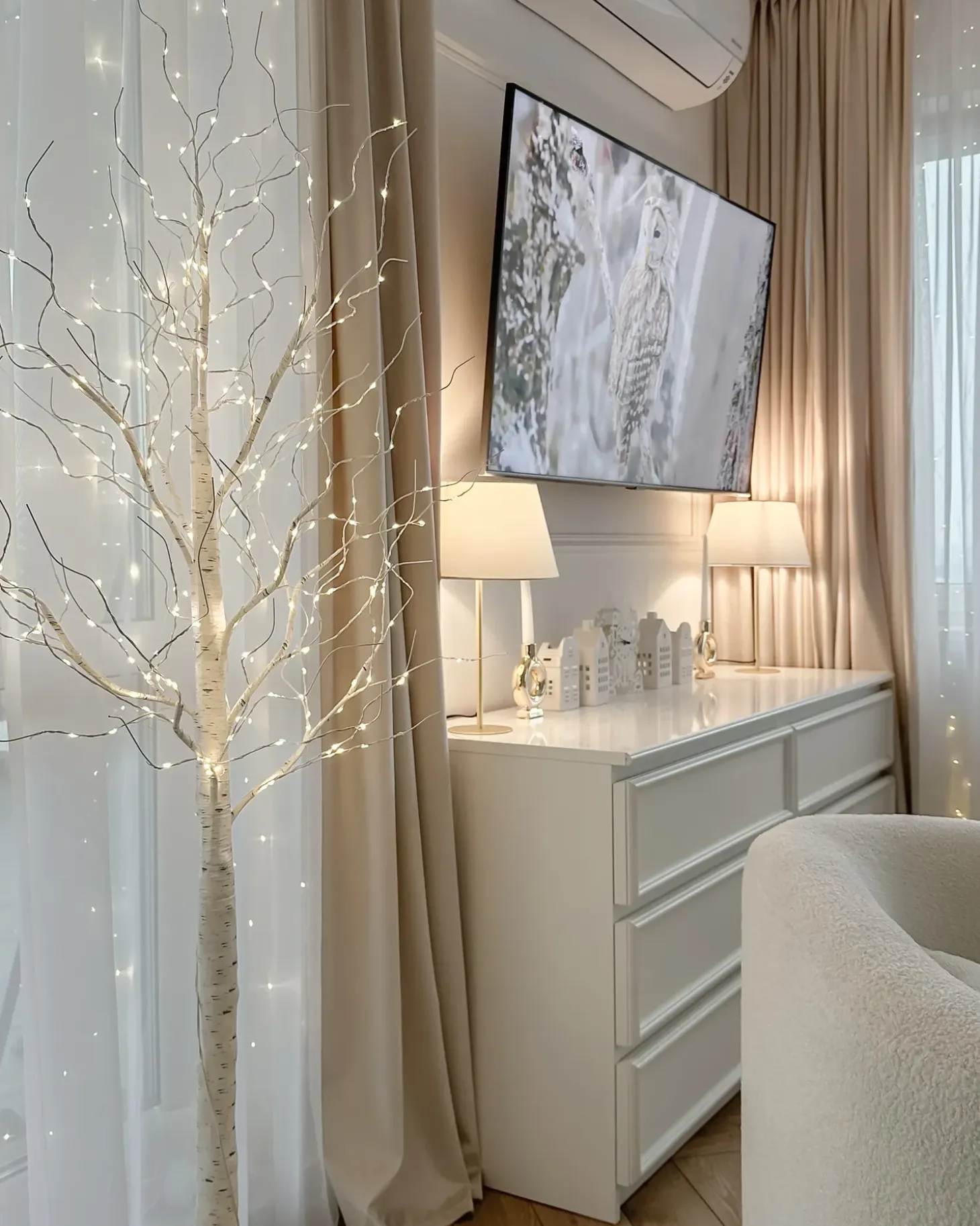 Udendørs dekoration LED LAPPI Juletræ 190 cm Hvid
