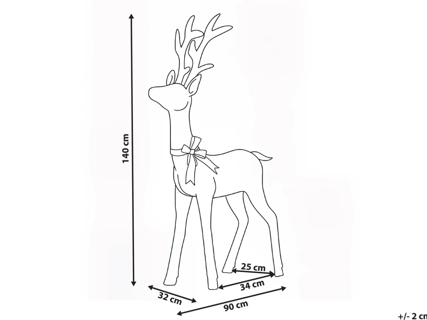 Udendørs dekoration LED MALAREN Rensdyr 140 cm Hvid