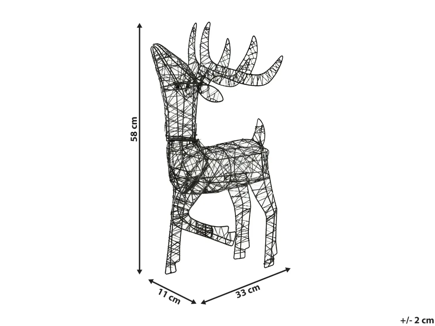 Udendørs dekoration LED RAVSJON Rensdyr 58 cm Sort