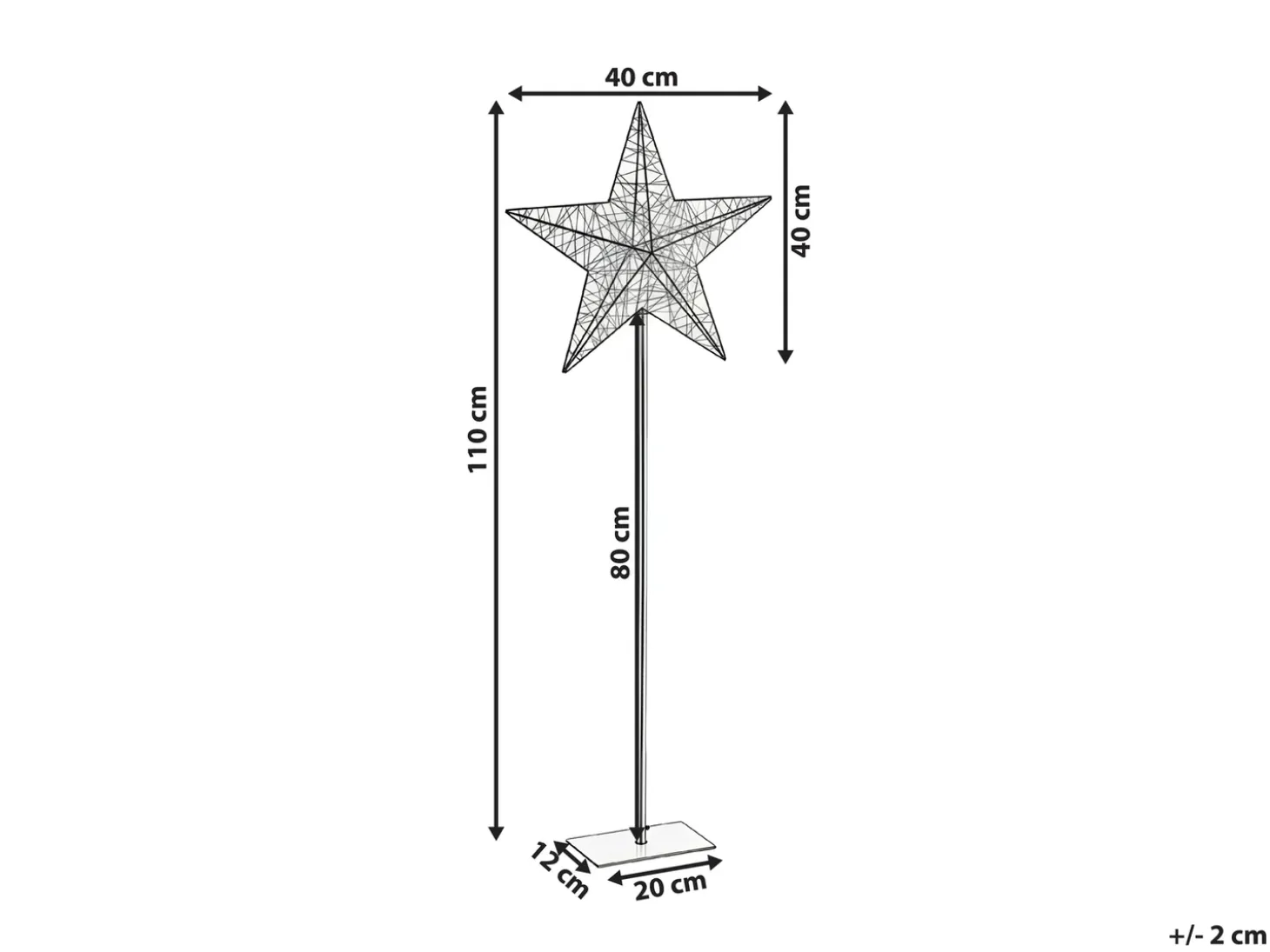 Udendørs dekoration LED SANNAN Stjerne 110 cm Sort