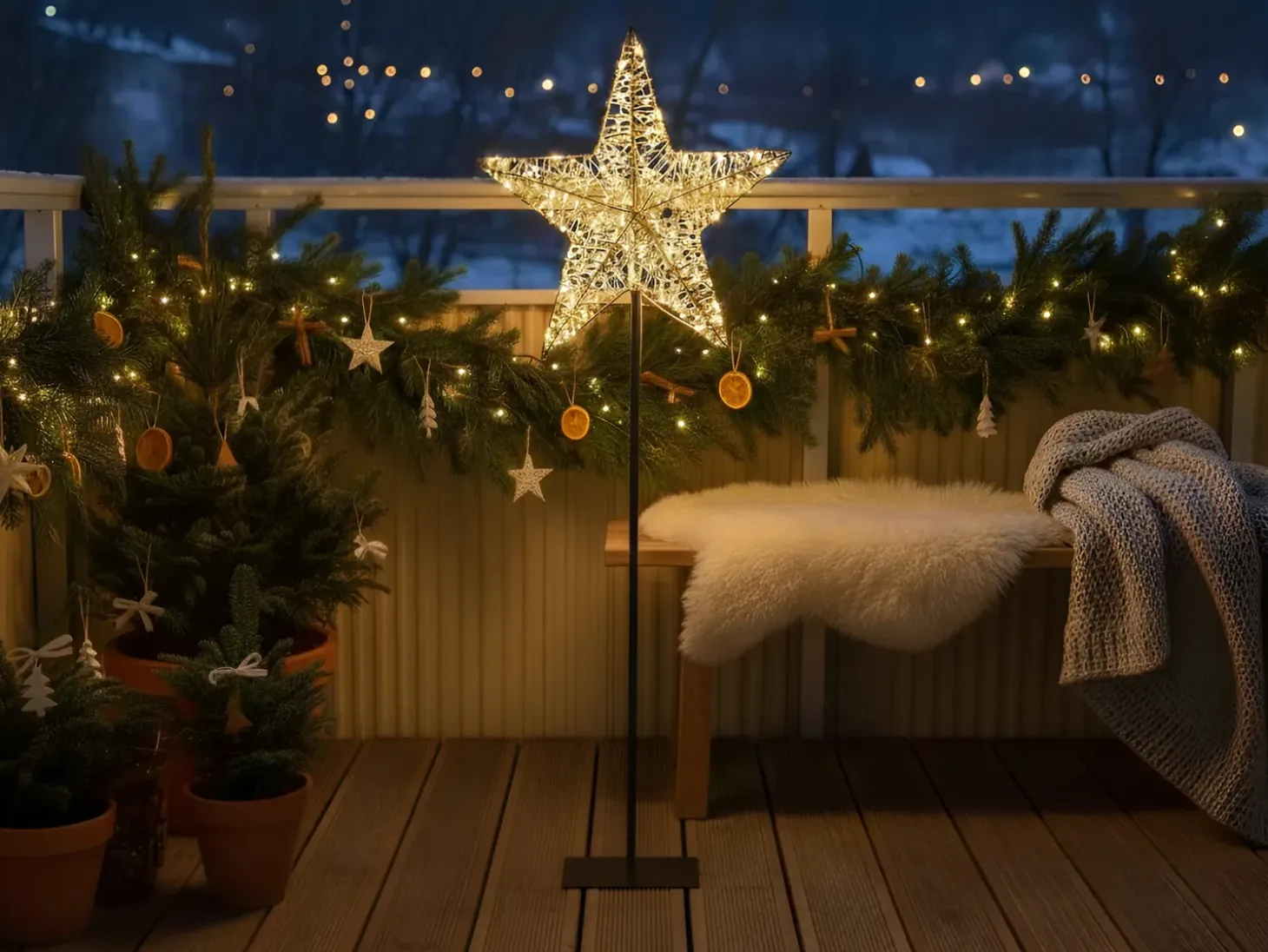Udendørs dekoration LED SANNAN Stjerne 110 cm Sort