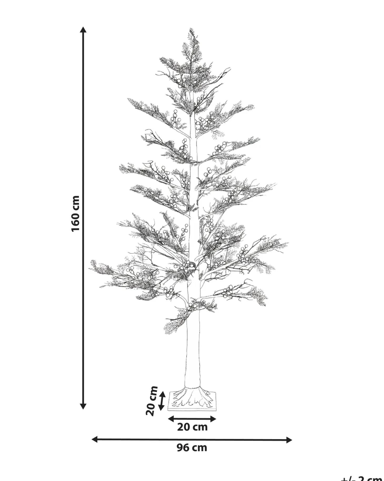 Udendørs dekoration LED VASSLEN Juletræ 160 cm Hvid