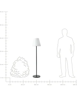 Udendørs solcelle LED-gulvlampe FONESCA Med fjernbetjening Hvid