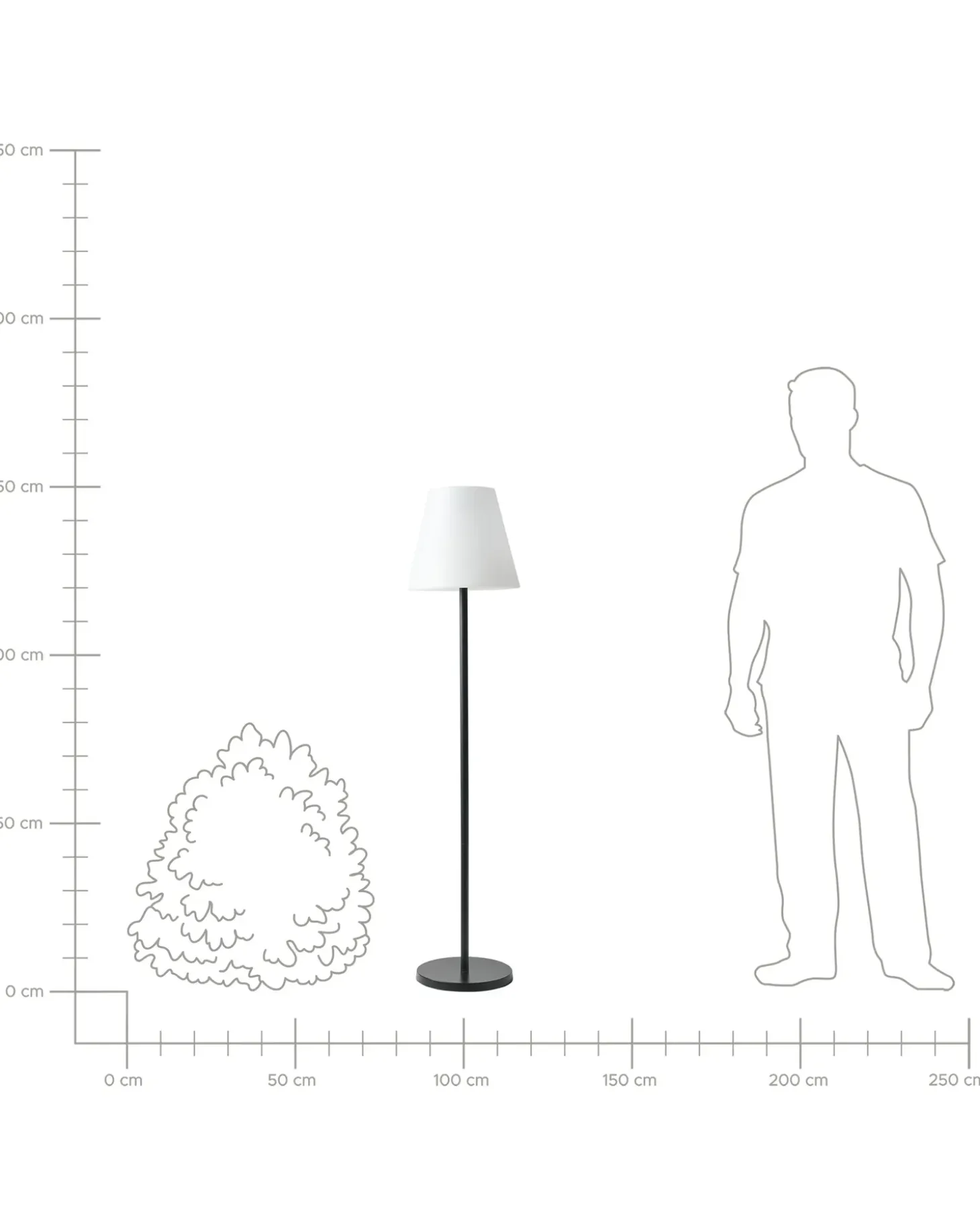 Udendørs solcelle LED-gulvlampe FONESCA Med fjernbetjening Hvid