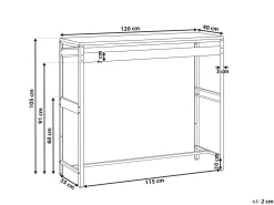 Udendørs barbord MAENZA 120 cm 40 cm Metal Hvid