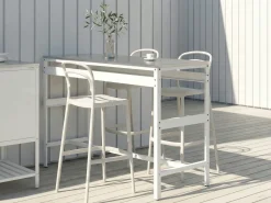 Udendørs barbord MAENZA 120 cm 40 cm Metal Hvid