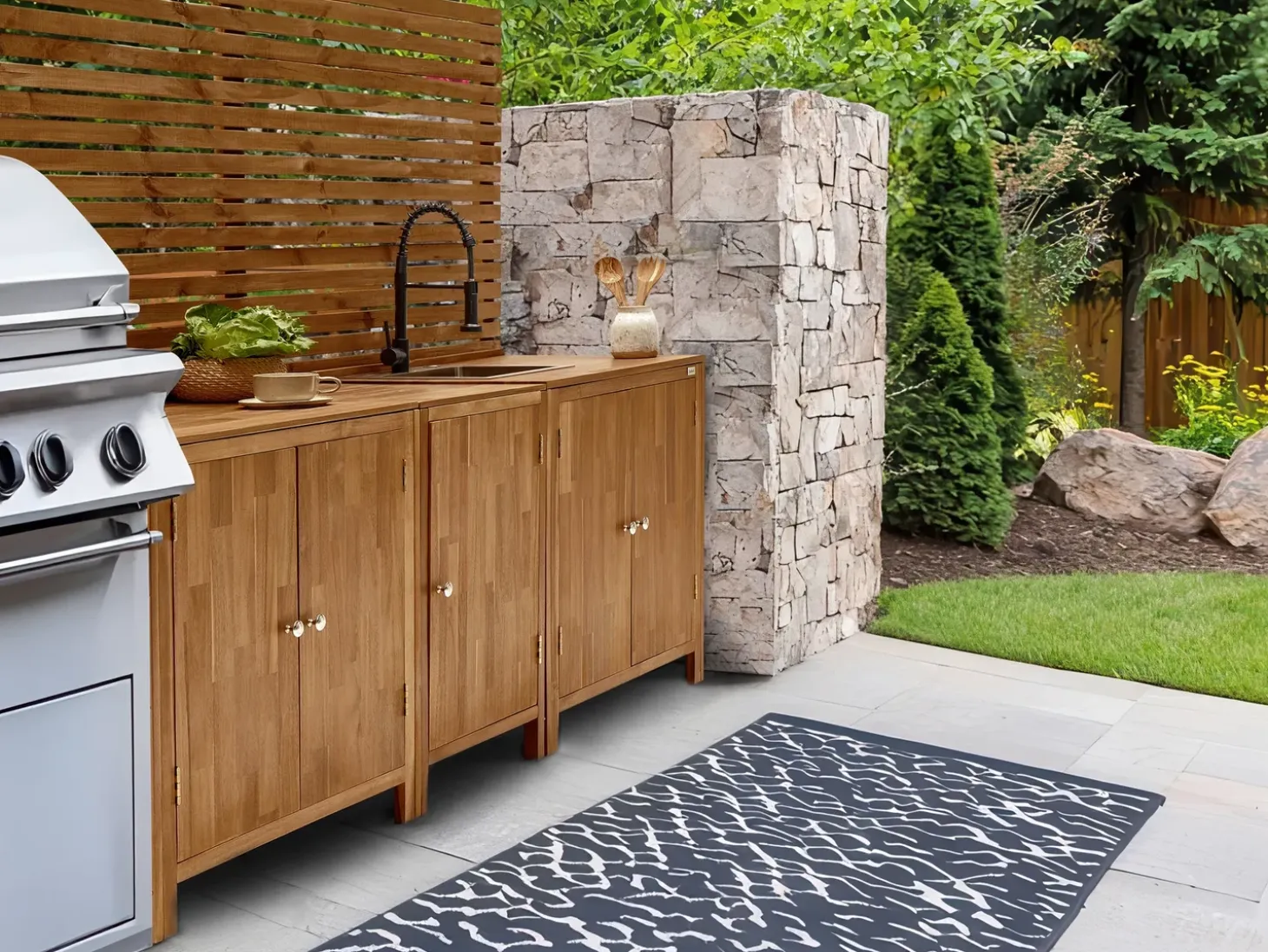 Udendørs køkkenkabinet VENOSA Brun Akacietræ