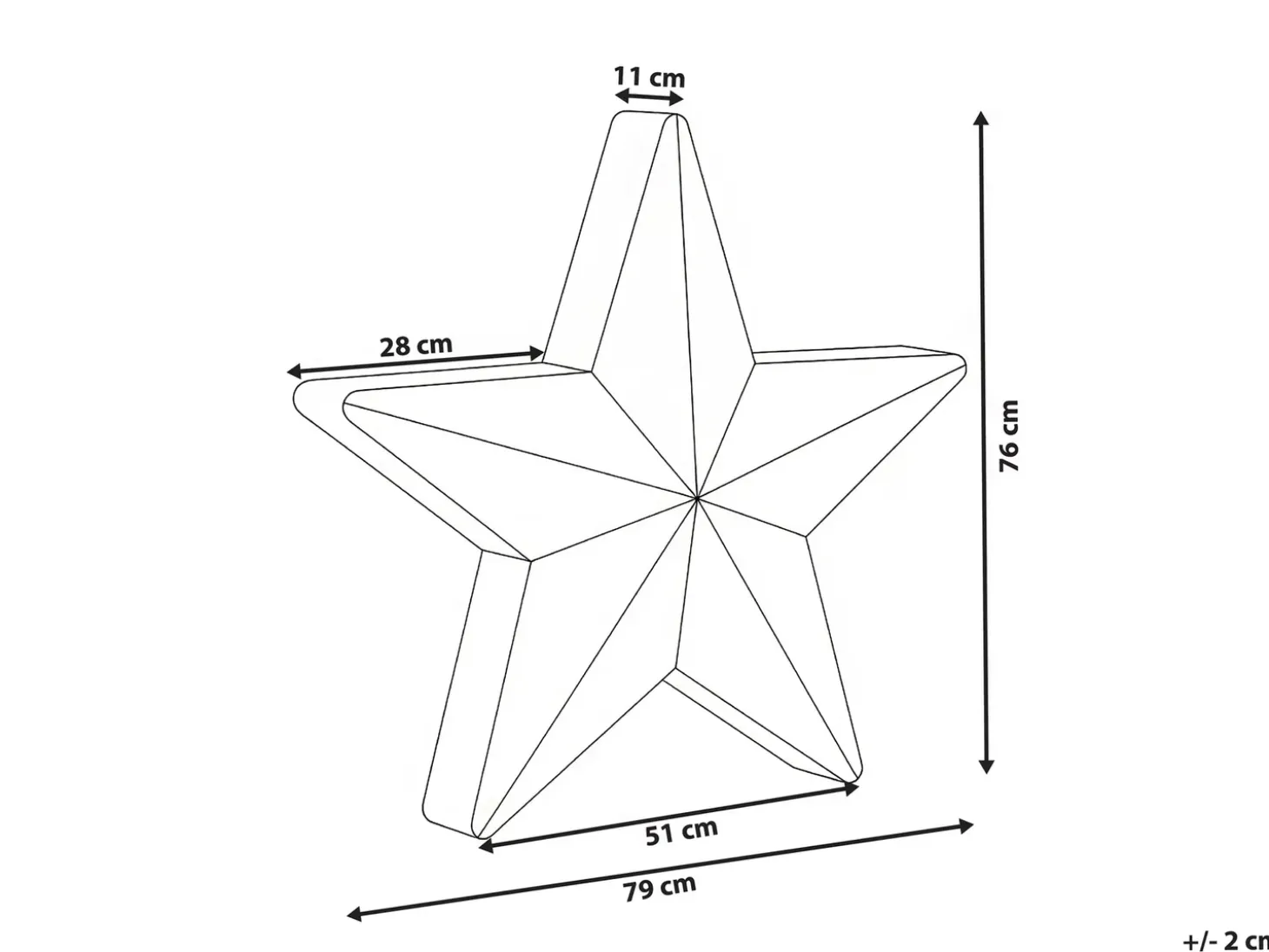 Udendørs LED-gulvlampe OLSAN Stjerne 76 cm Hvid