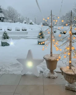 Udendørs LED-gulvlampe OLSAN Stjerne 76 cm Hvid