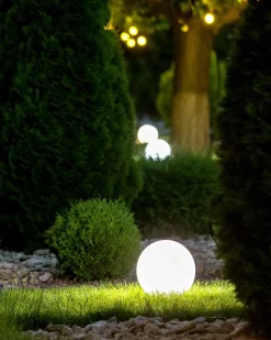 Udendørs LED-kuglelampe JOCOY Med fjernbetjening Cremehvid