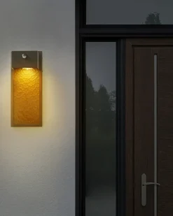 Udendørs LED-væglampe CARRON Med bevægelsessensor Grå