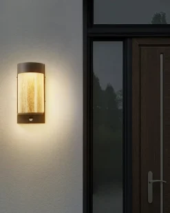Udendørs LED-væglampe PHEPPIE Med bevægelsessensor Sort