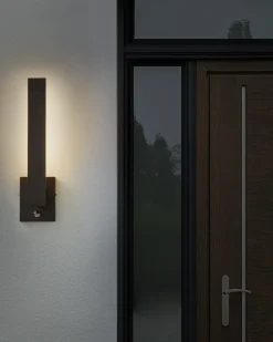 Udendørs LED-væglampe TUMMEL Med bevægelsessensor Sort