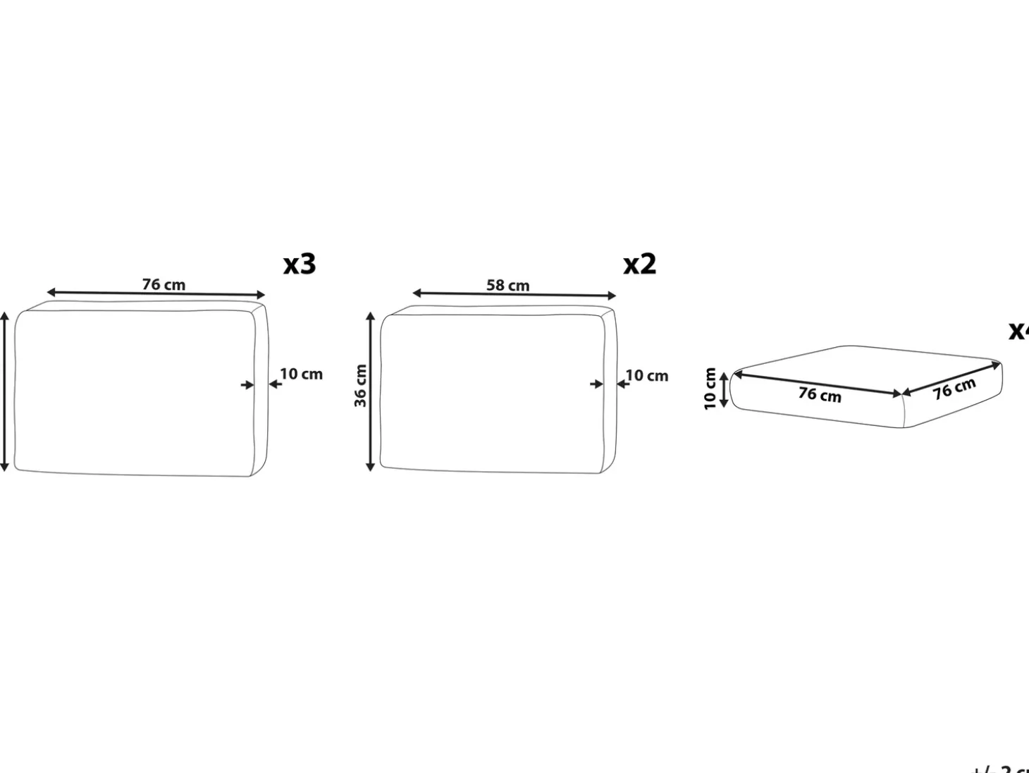 Udendørs pudebetræk sæt SANO Sand Beige