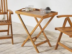 Udendørs sidebord JAVA Akacietræ Lysebrun Foldbar