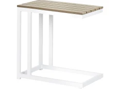 Udendørs sidebord MESSINA 60 cm 35 cm Hvid