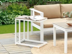 Udendørs sidebord MESSINA 60 cm 35 cm Hvid