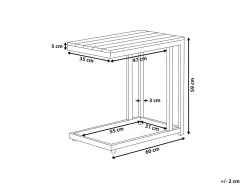 Udendørs sidebord MESSINA 60 cm 35 cm Hvid