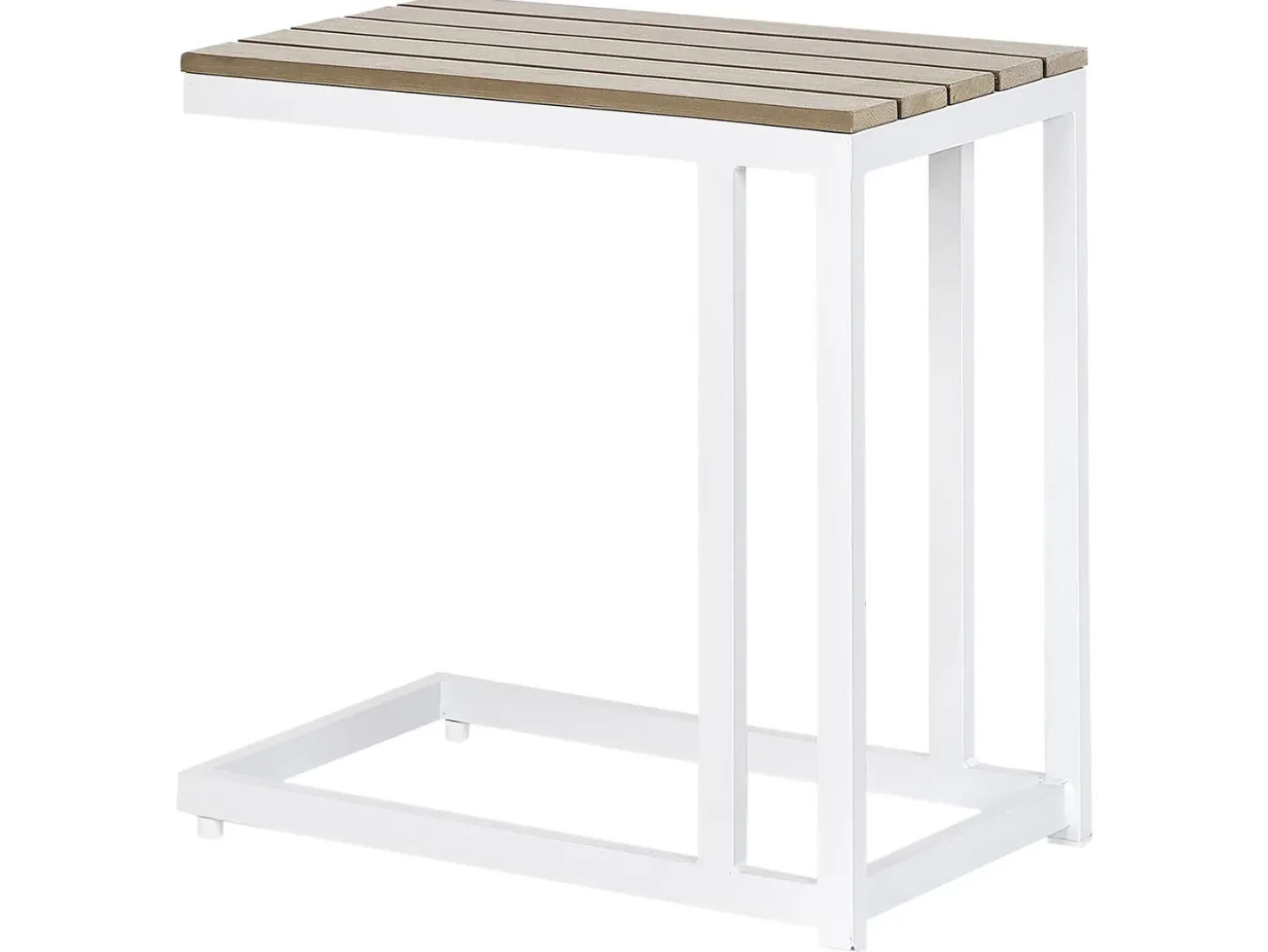 Udendørs sidebord MESSINA 60 cm 35 cm Hvid