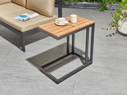 Udendørs sidebord MESSINA 60 cm 35 cm Sort