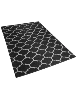 Udendørstæppe ALADANA Sort/hvid 140 x 200 cm Kan vendes