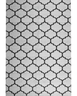 Udendørstæppe ALADANA Sort/hvid 140 x 200 cm Kan vendes