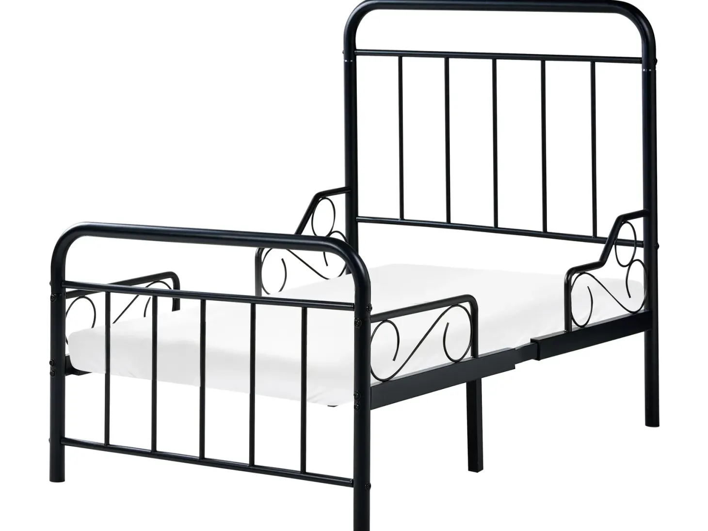 Udtrækkelig børneseng Metal ANAIS 90 x 200 cm Sort