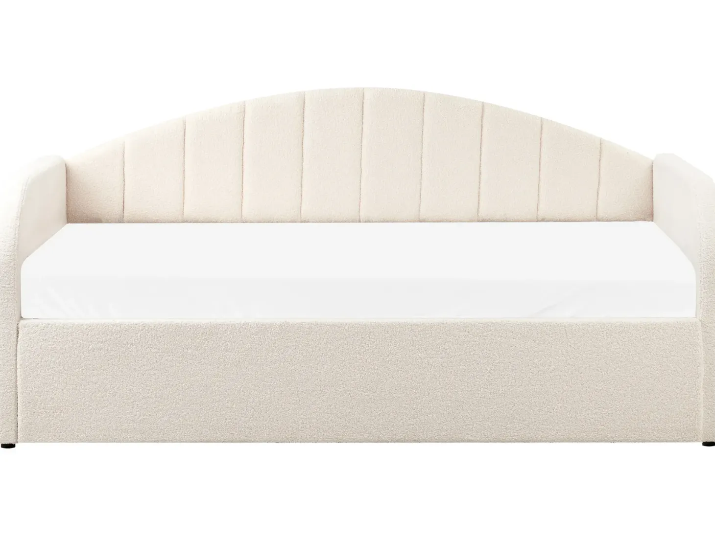 Udtræksseng Boucle EYBURIE 90 x 200 cm Lys Beige