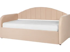 Udtræksseng Boucle EYBURIE 90 x 200 cm Ferskenagtig lyserød