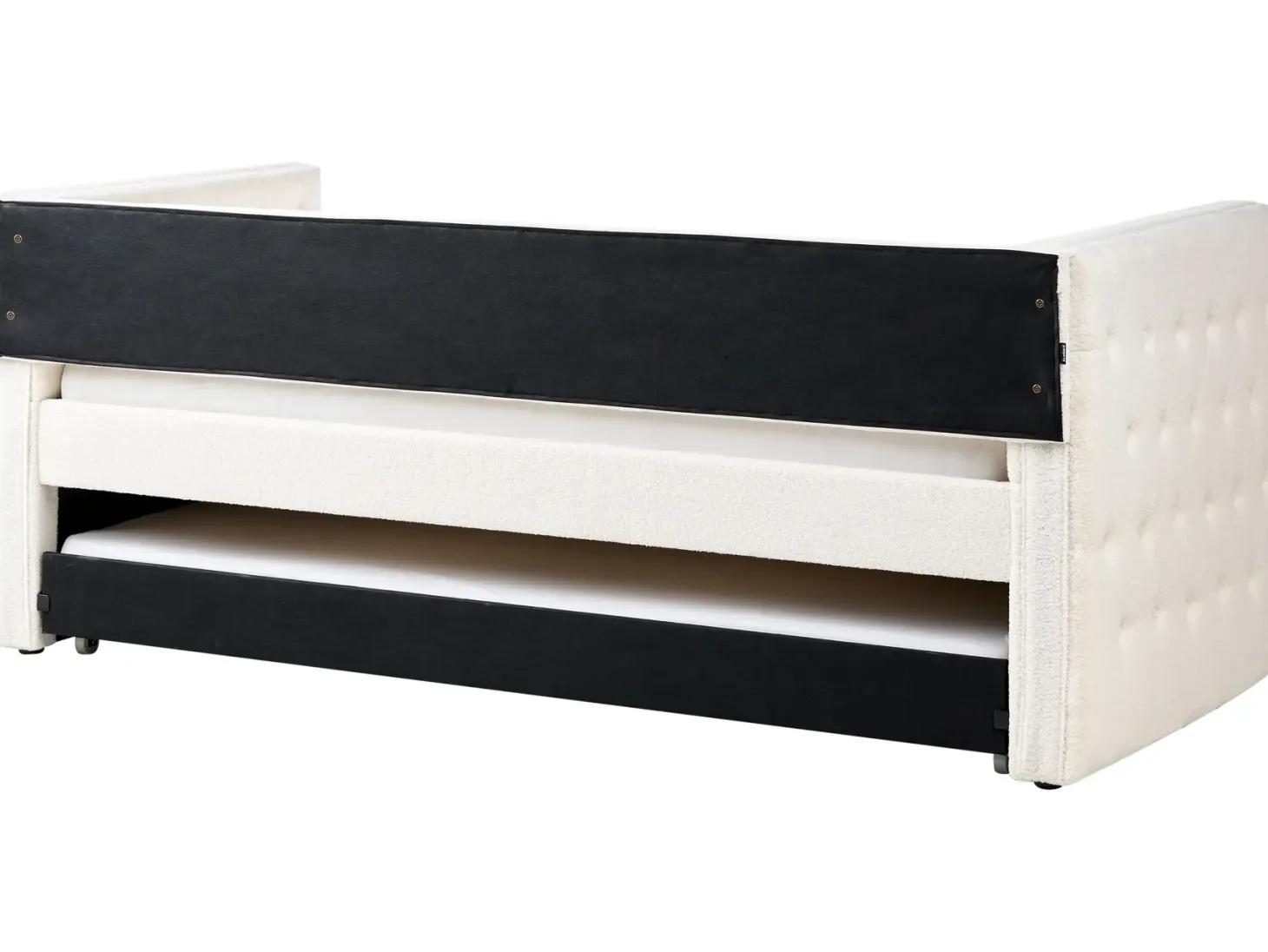 Udtræksseng Boucle GASSIN 90 x 200 cm Cremehvid