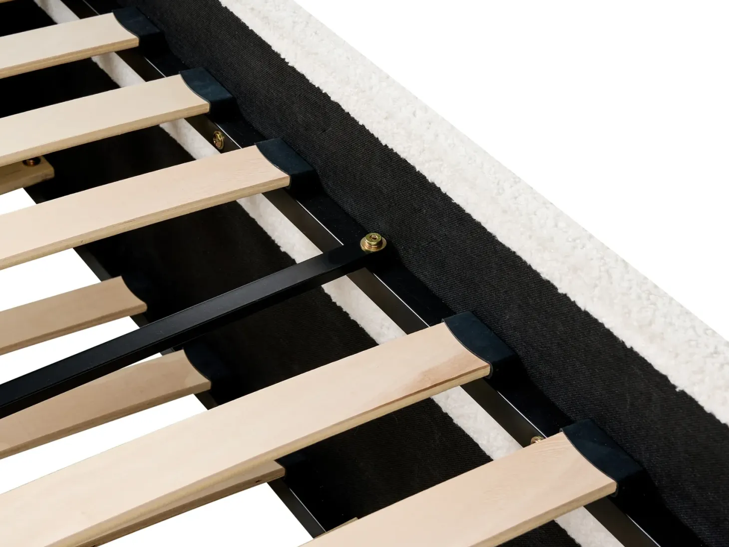 Udtræksseng Boucle GASSIN 90 x 200 cm Cremehvid