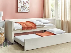 Udtræksseng Boucle TROYES 90 x 200 cm Lys Beige