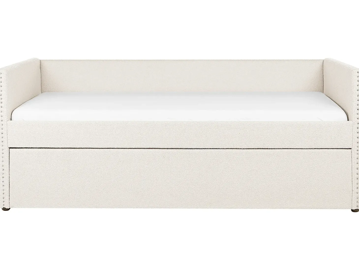 Udtræksseng Boucle TROYES 90 x 200 cm Lys Beige