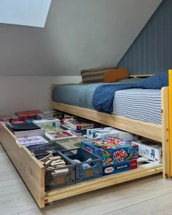 Udtræksseng Fyretræ EDERN 90 x 200 cm Lysebrun