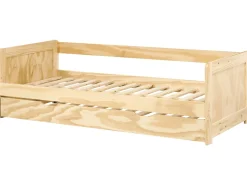 Udtræksseng Fyretræ GRAVELINES 90 x 200 cm Lysebrun