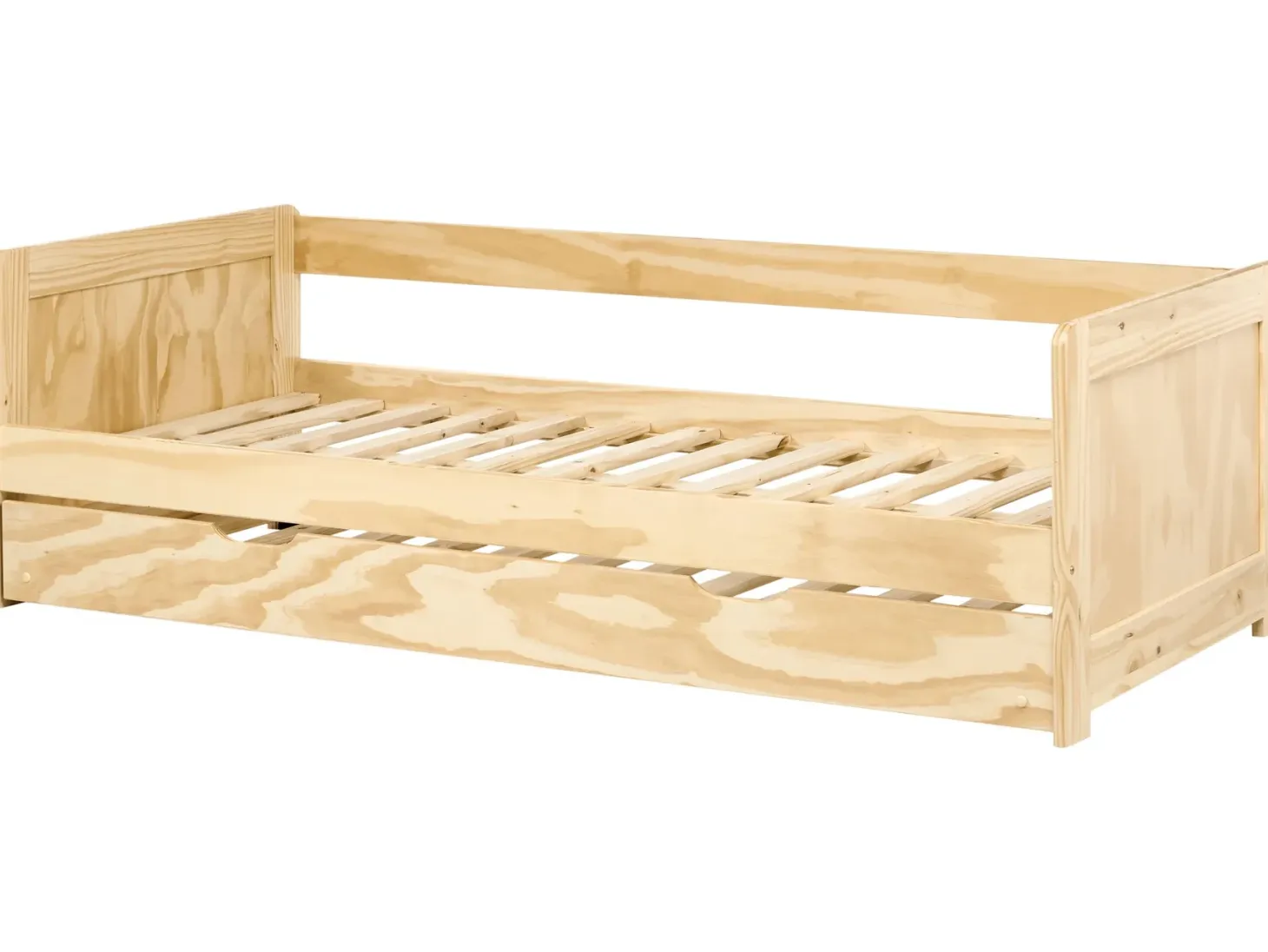 Udtræksseng Fyretræ GRAVELINES 90 x 200 cm Lysebrun
