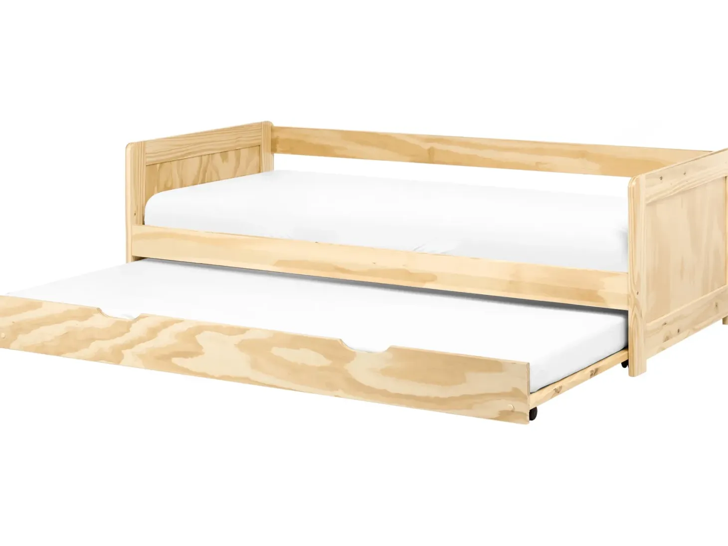 Udtræksseng Fyretræ GRAVELINES 90 x 200 cm Lysebrun
