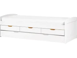 Udtræksseng Fyretræ PETIVILLE 90 x 200 cm Hvid