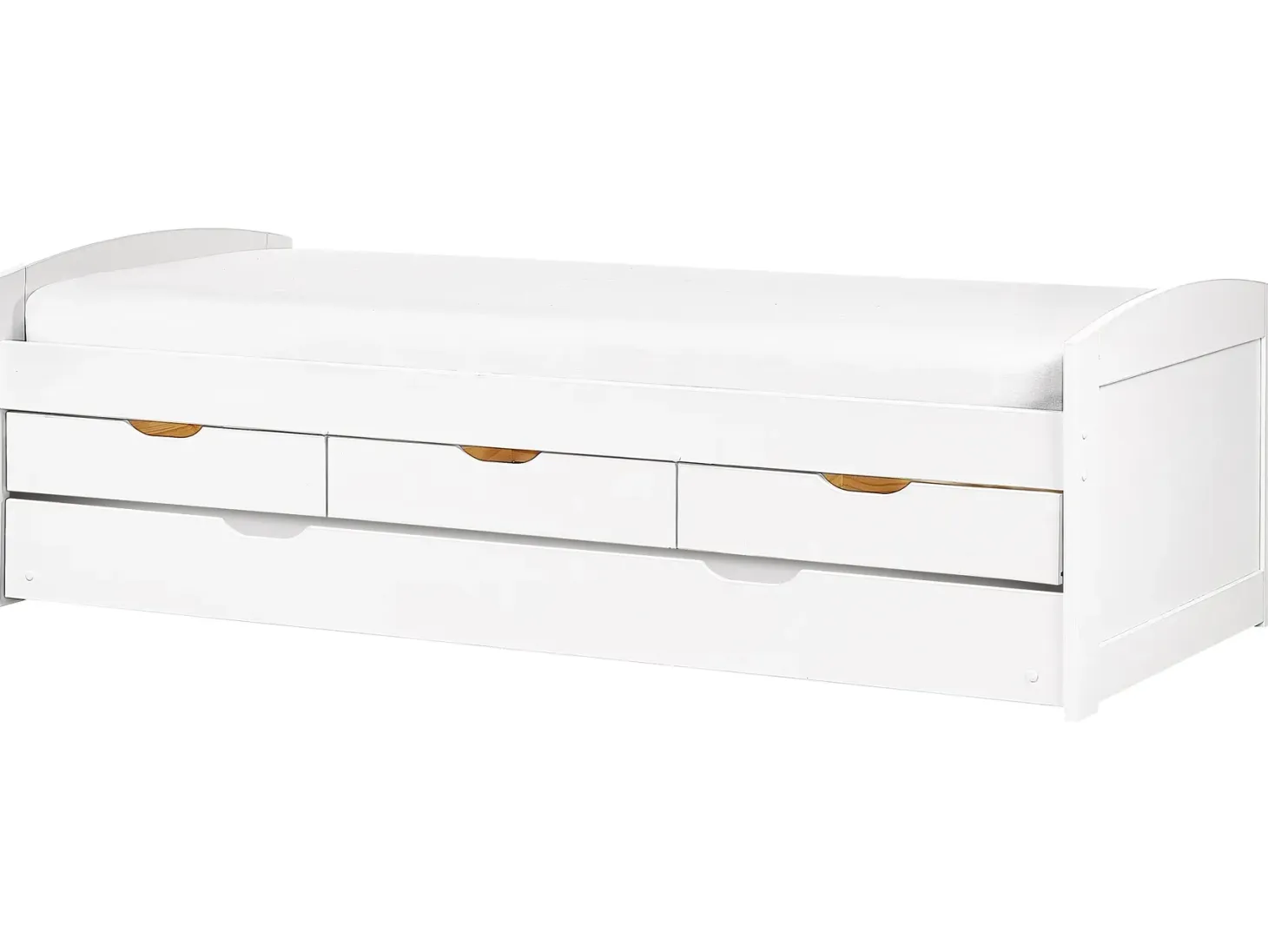 Udtræksseng Fyretræ PETIVILLE 90 x 200 cm Hvid
