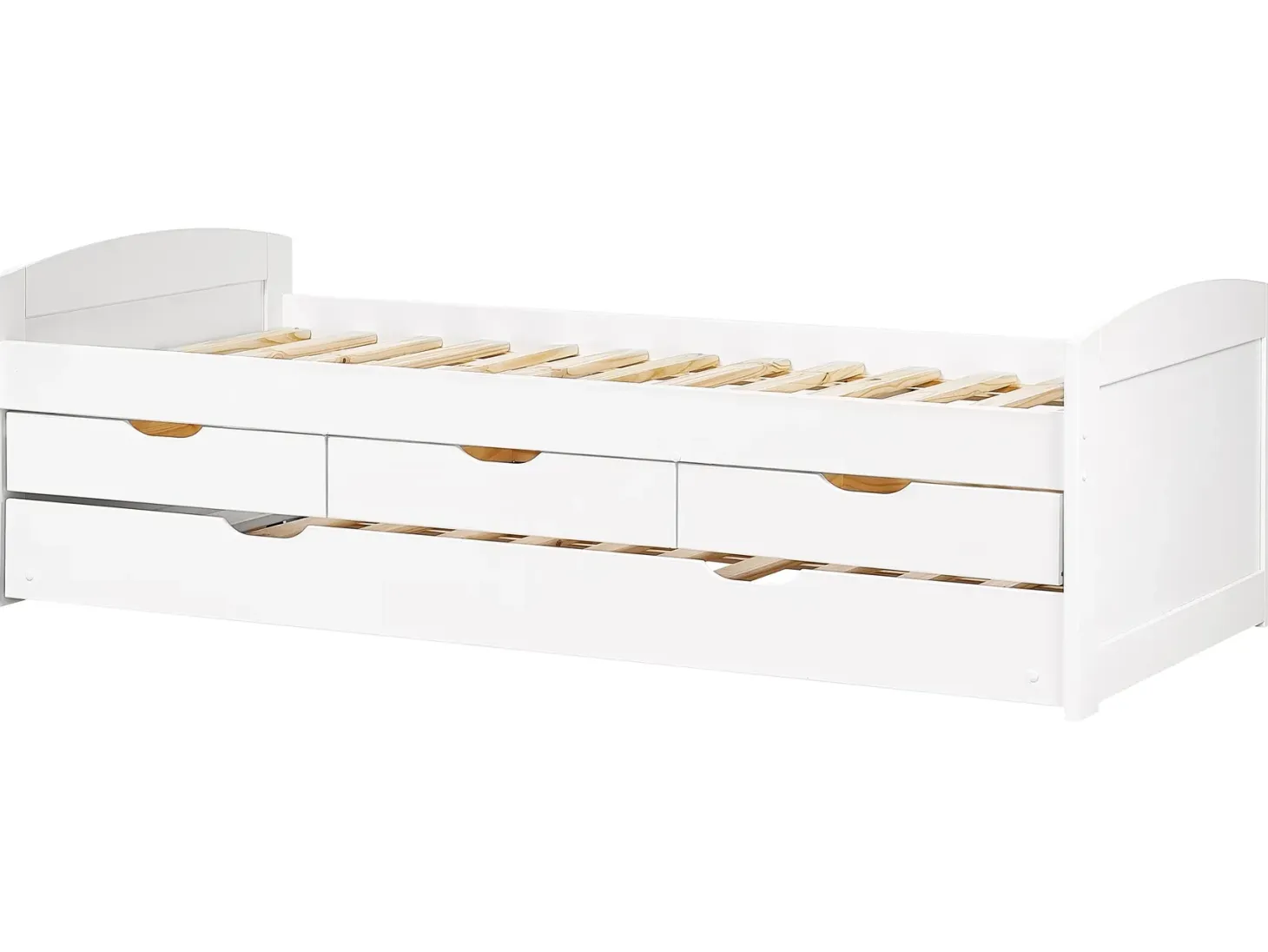 Udtræksseng Fyretræ PETIVILLE 90 x 200 cm Hvid