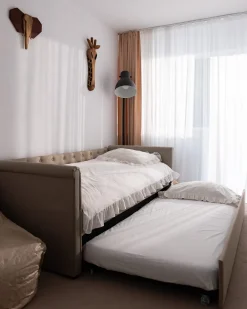Udtræksseng LIBOURNE 90 x 200 cm Beige