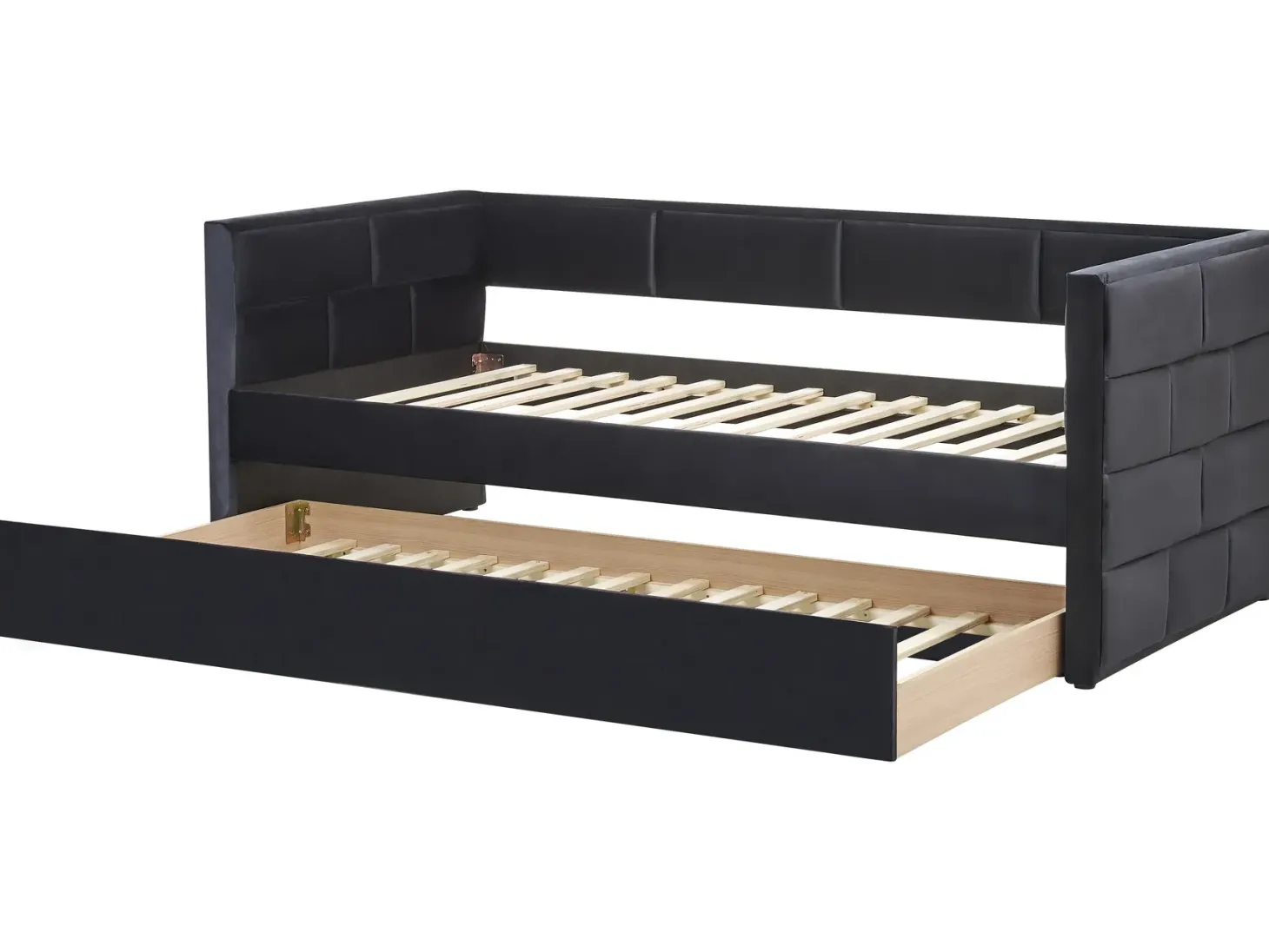 Udtræksseng Velour CHAVONNE 90 x 200 cm Sort