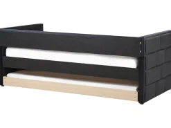 Udtræksseng Velour CHAVONNE 90 x 200 cm Sort