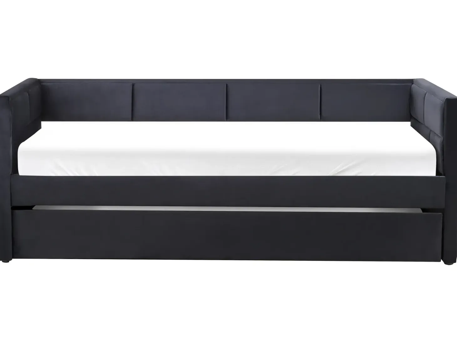 Udtræksseng Velour CHAVONNE 90 x 200 cm Sort
