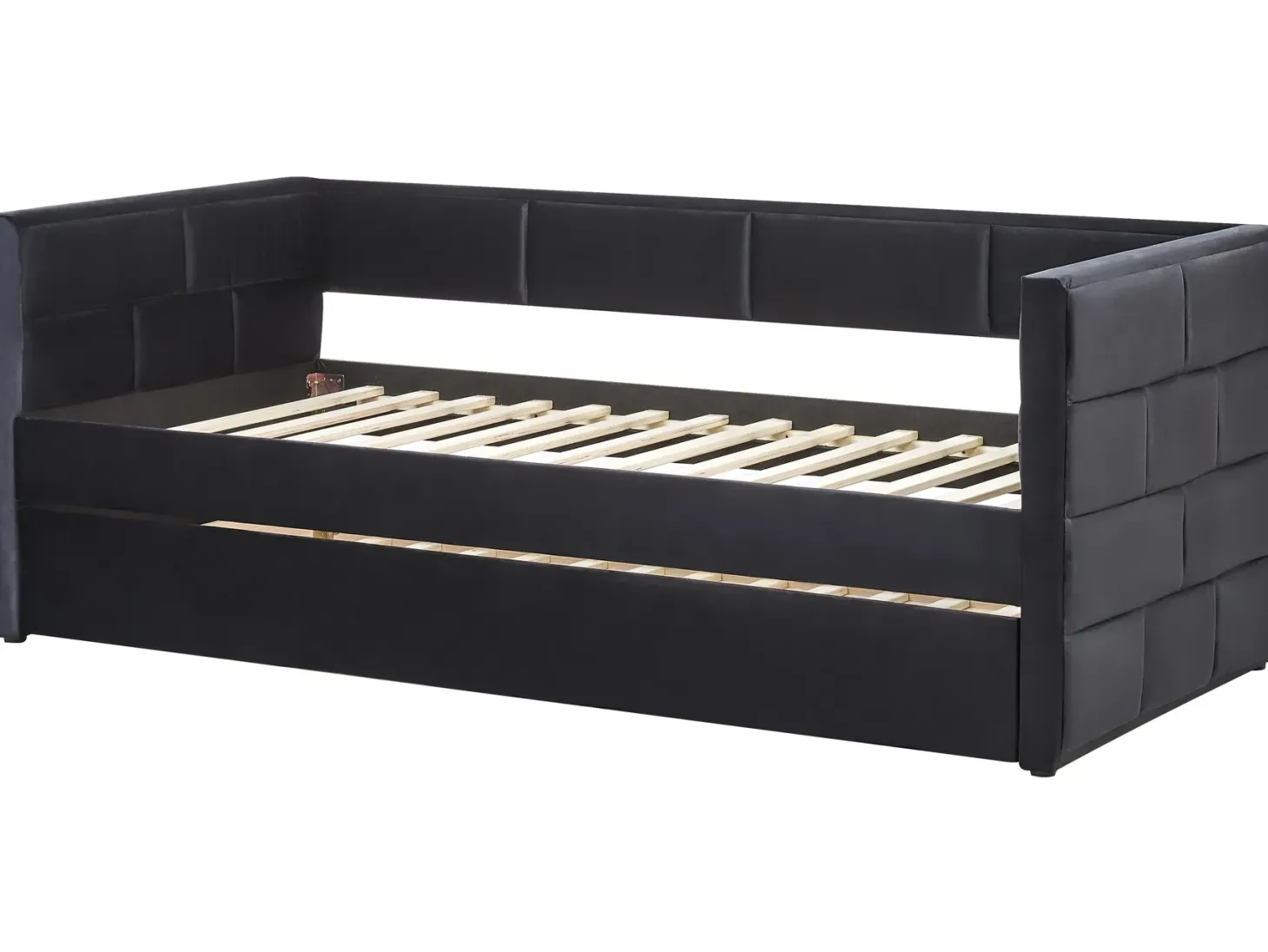 Udtræksseng Velour CHAVONNE 90 x 200 cm Sort