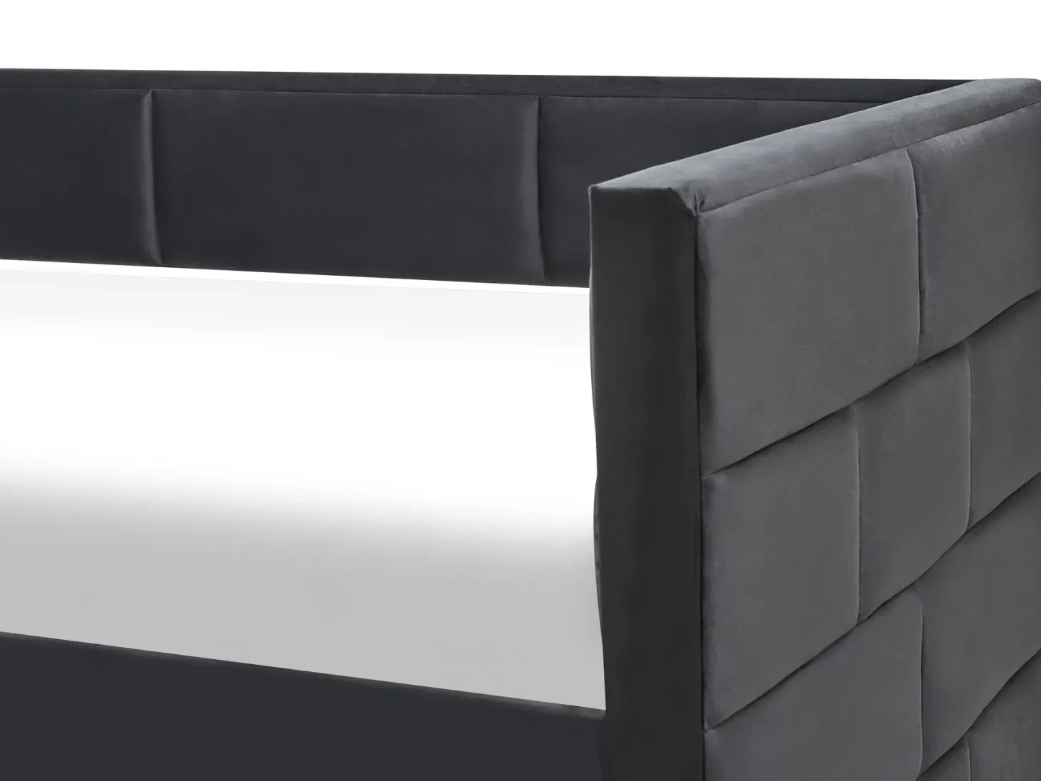 Udtræksseng Velour CHAVONNE 90 x 200 cm Sort