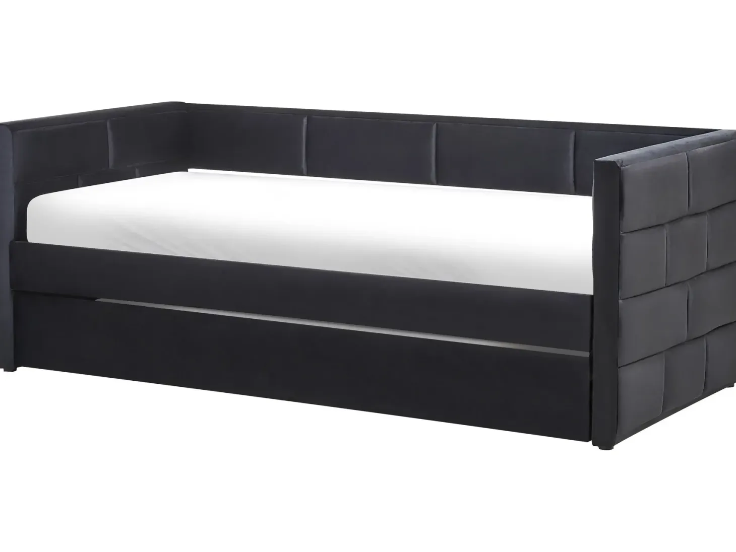 Udtræksseng Velour CHAVONNE 90 x 200 cm Sort